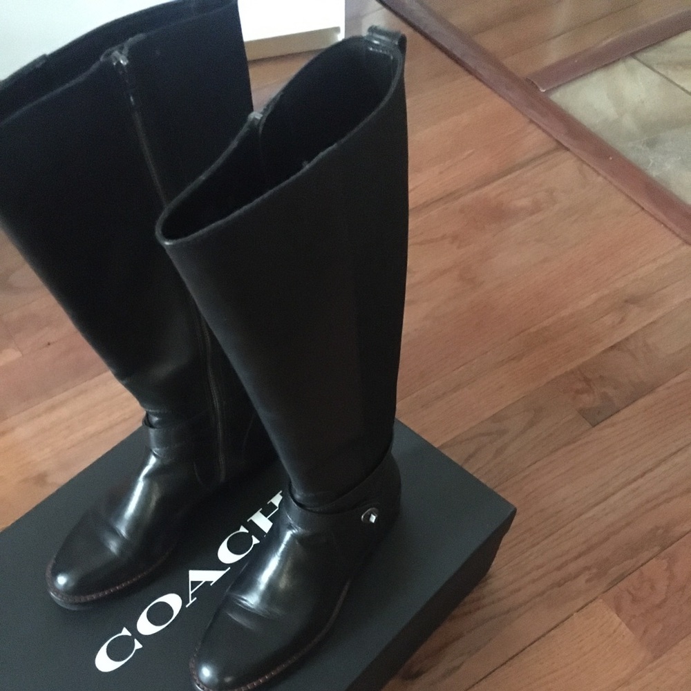 COACH Black leather boots